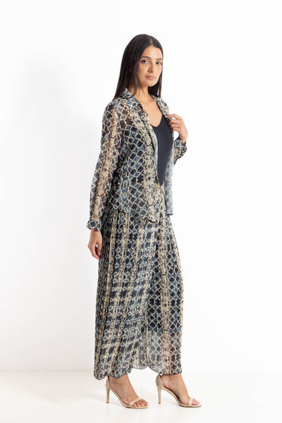 PRINTED CHIFFON SHIRT SET