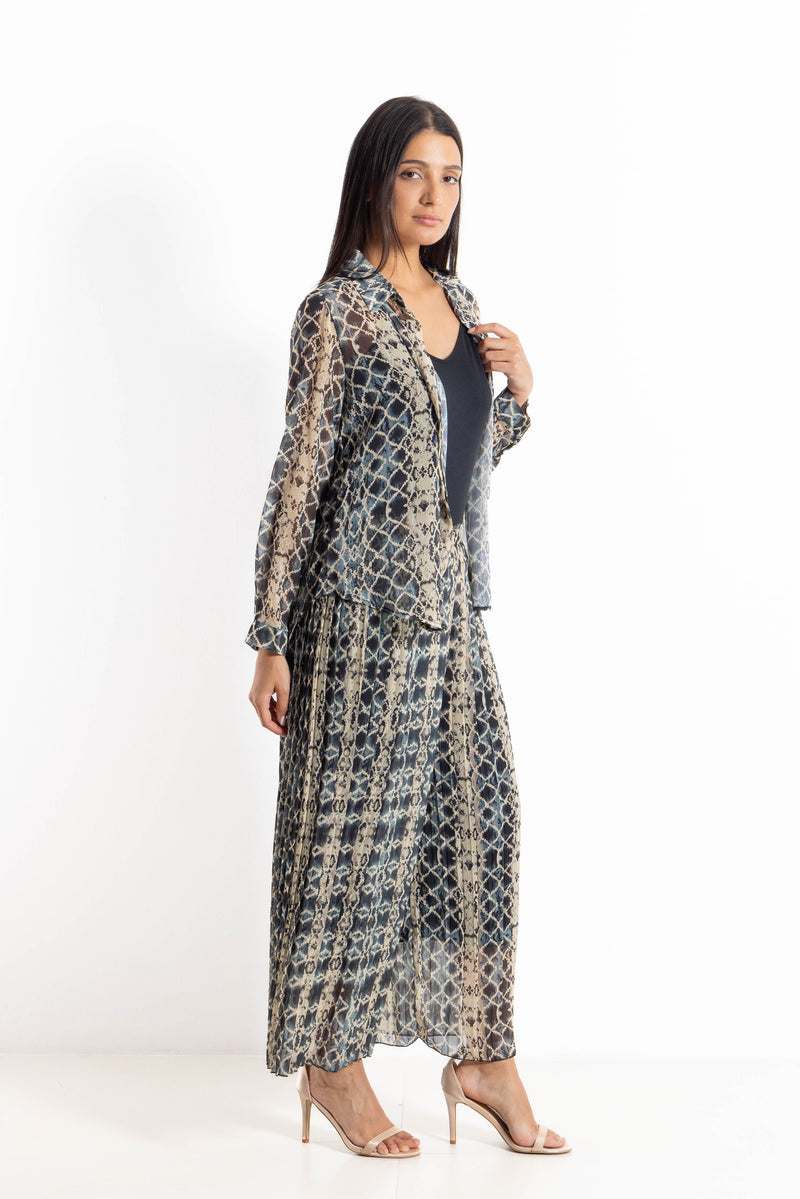 PRINTED CHIFFON SHIRT SET