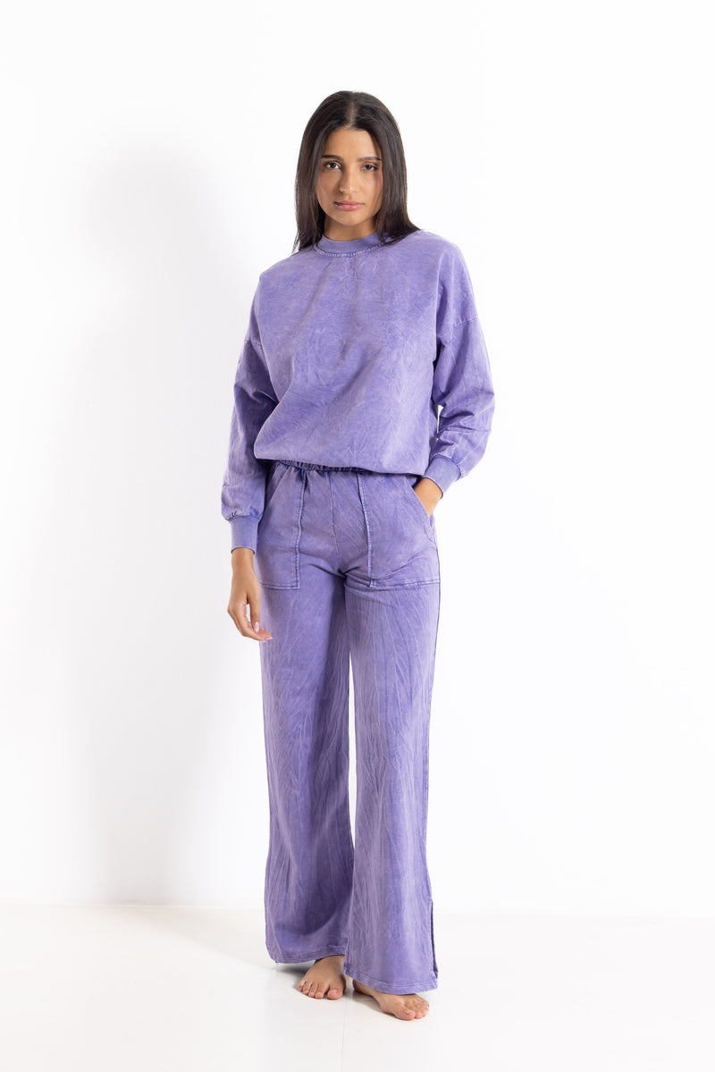 WASHED-EFFECT SWEATSHIRT SET