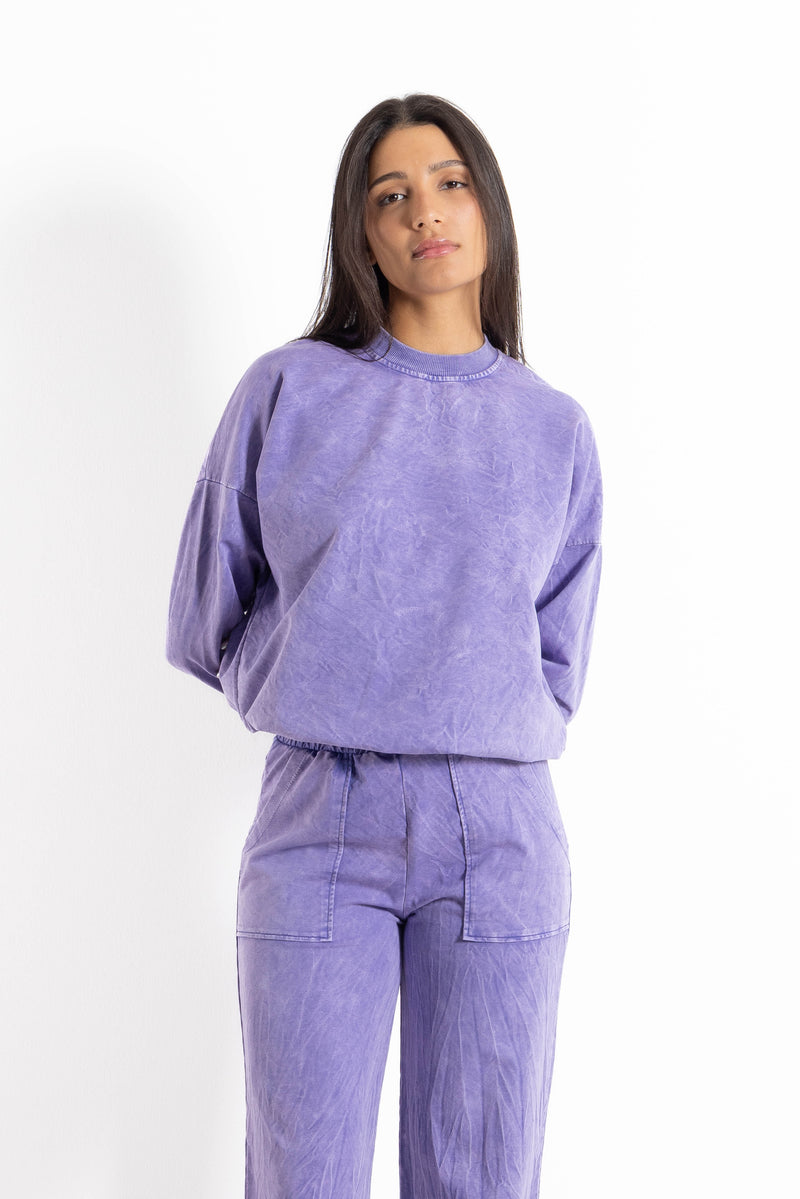 WASHED-EFFECT SWEATSHIRT SET