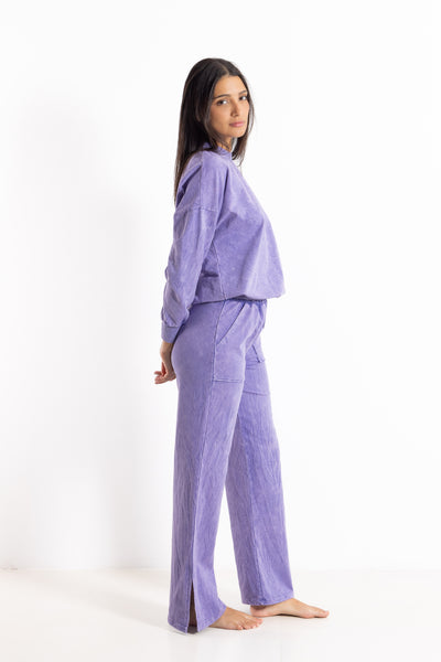 WASHED-EFFECT SWEATSHIRT SET