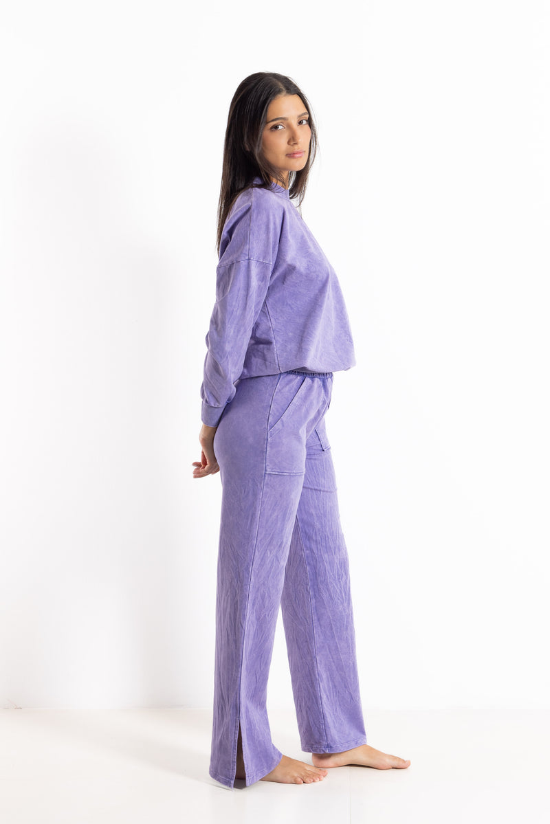 WASHED-EFFECT SWEATSHIRT SET
