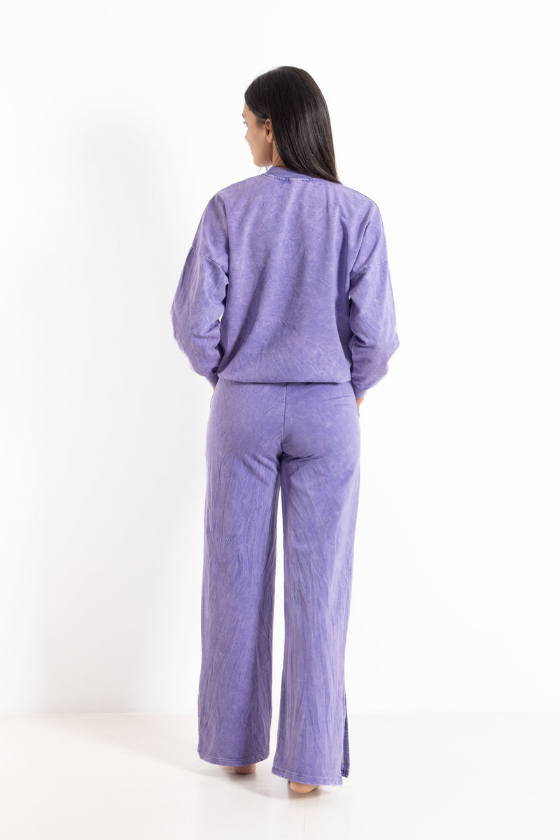 WASHED-EFFECT SWEATSHIRT SET