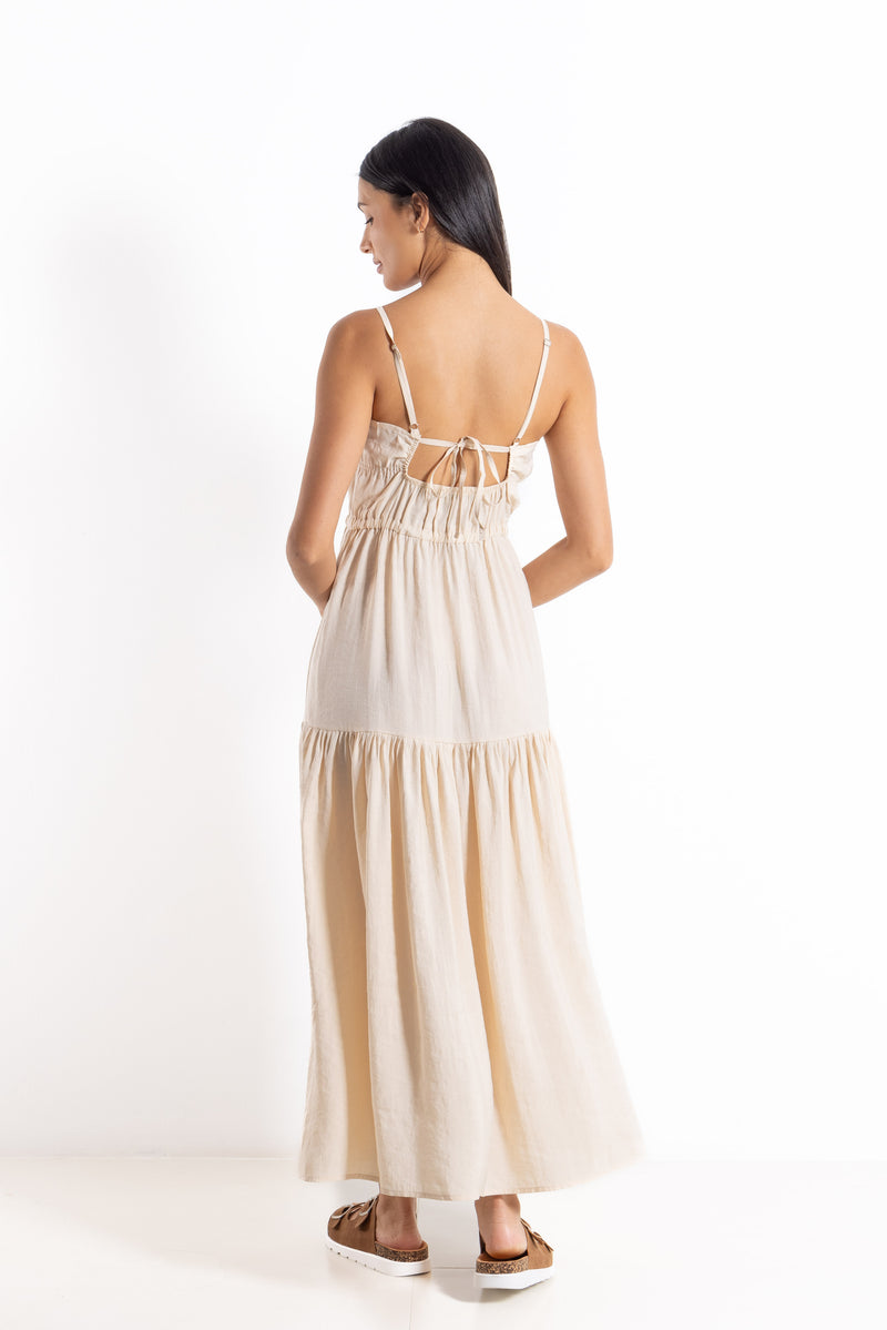 TEXTURED LIGHTWEIGHT MIDI DRESS