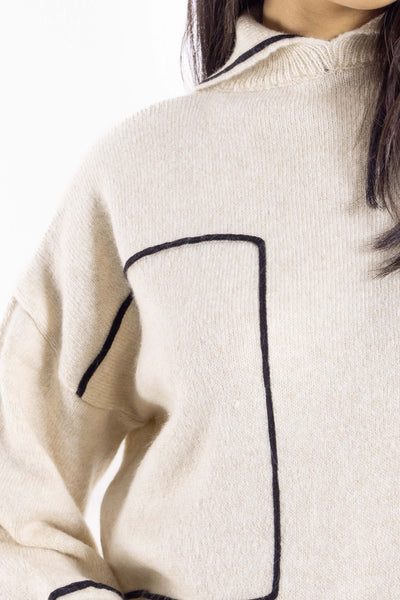 DETAILED WOOL BLEND DRESS