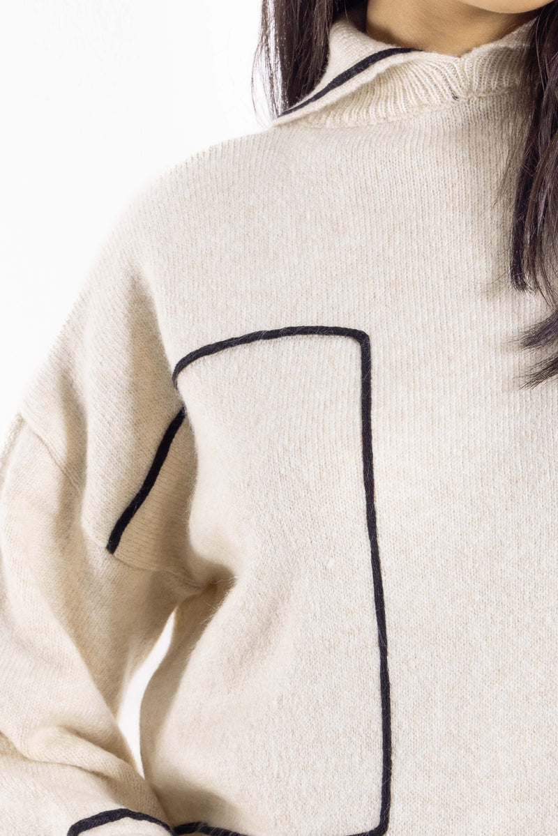 DETAILED WOOL BLEND DRESS