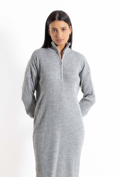WOOL BLEND MAXI DRESS