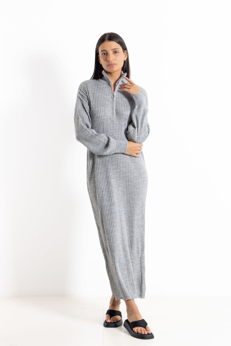 WOOL BLEND MAXI DRESS