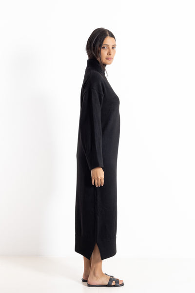 HIGH-NECK WOOL BLEND DRESS