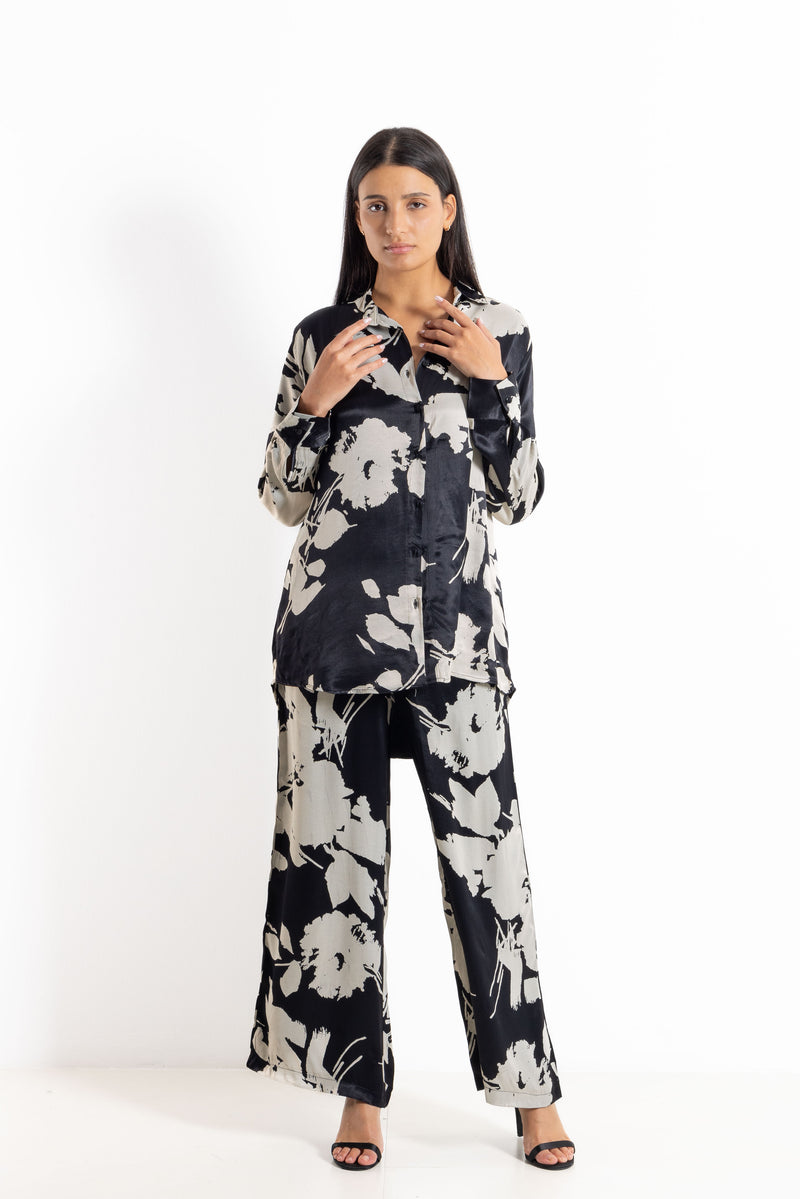 PRINTED SATIN SET