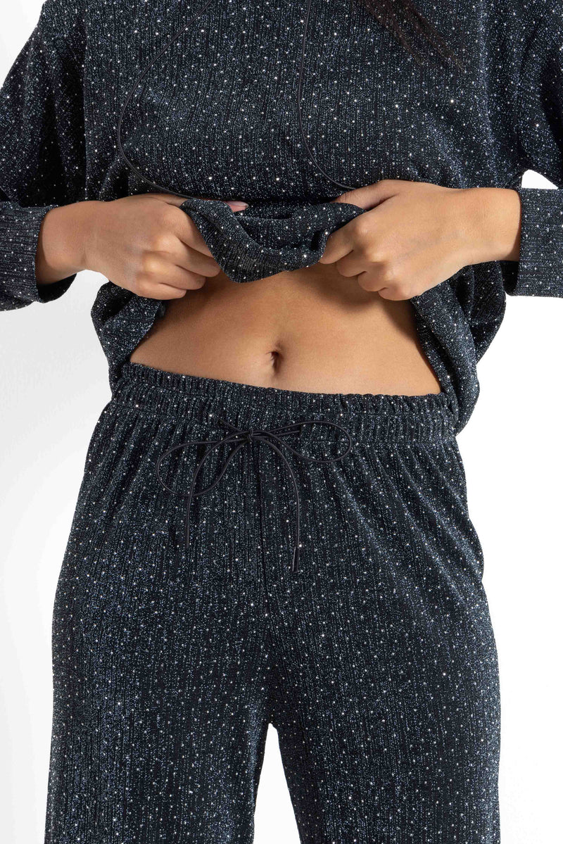 RHINESTONE STUDDED HOODIE SET
