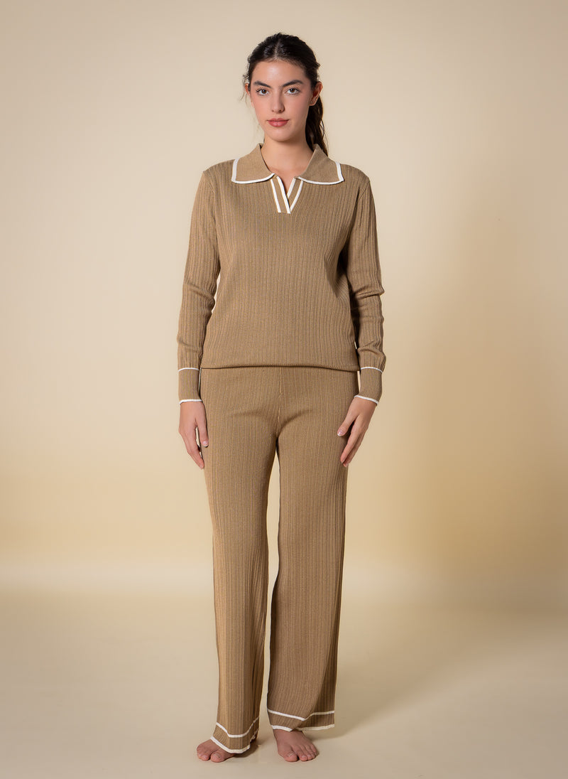 DETAILED POLO SWEATER SET