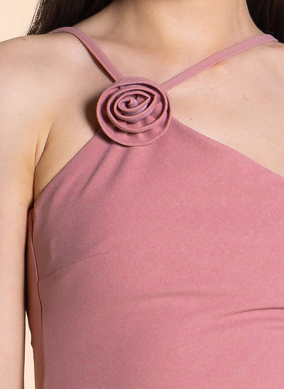 DETAILED FITTED MIDI DRESS