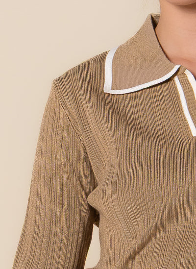 DETAILED POLO SWEATER SET
