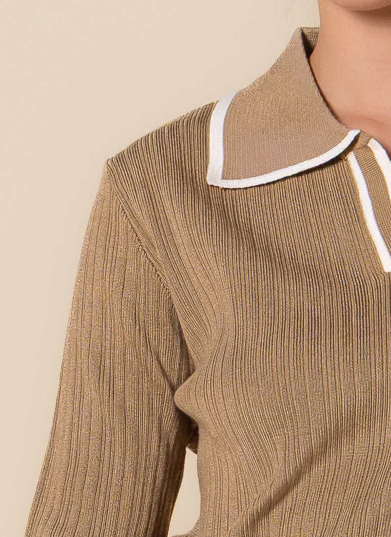 DETAILED POLO SWEATER SET