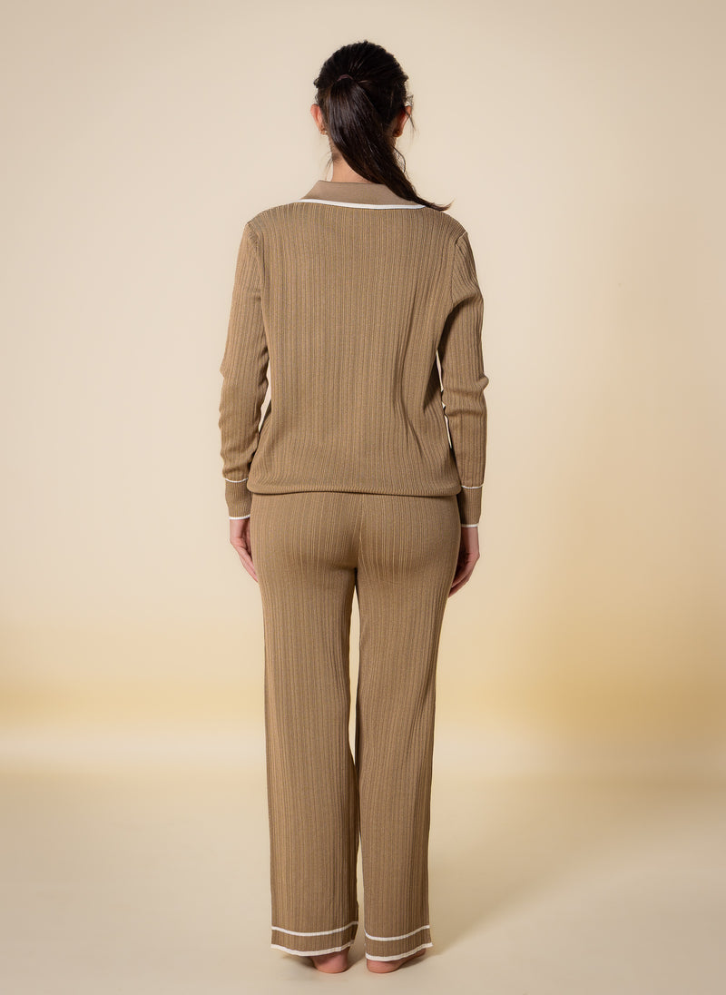 DETAILED POLO SWEATER SET