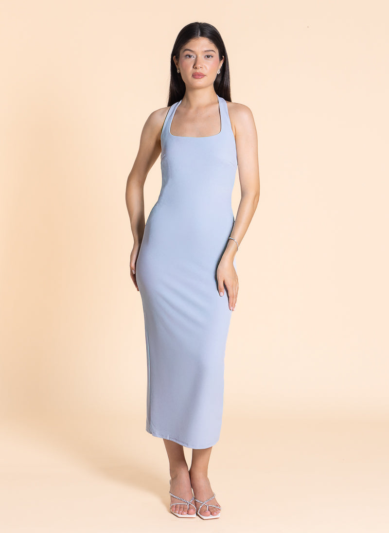 HALTER MIDI DRESS
