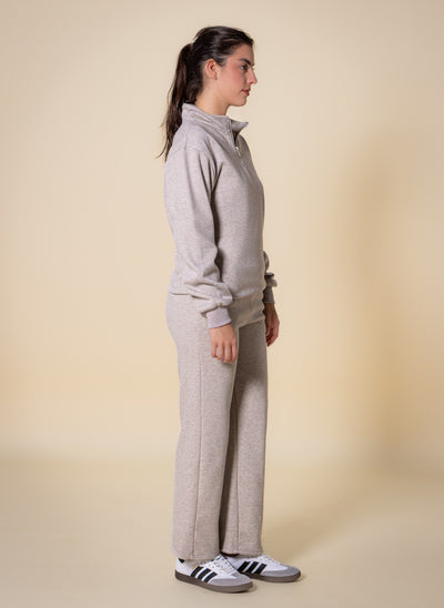 TEXTURED QUATER-ZIP SWEATER SET