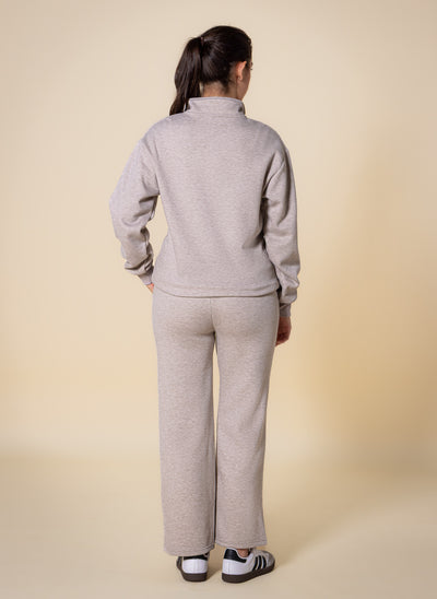 TEXTURED QUATER-ZIP SWEATER SET