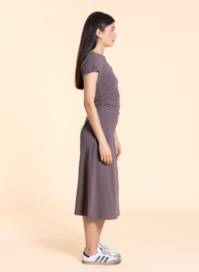DETAILED MIDI T-SHIRT DRESS
