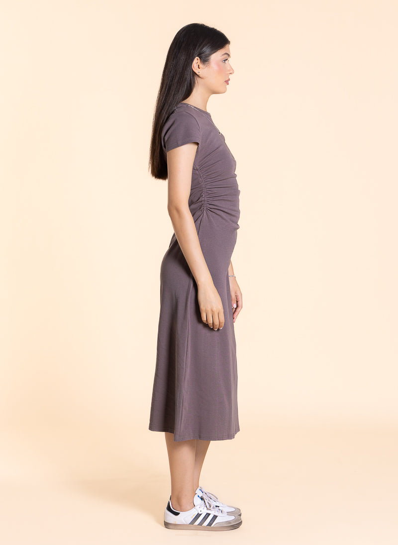 DETAILED MIDI T-SHIRT DRESS