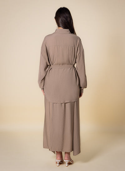 BELTED SKIRT SET