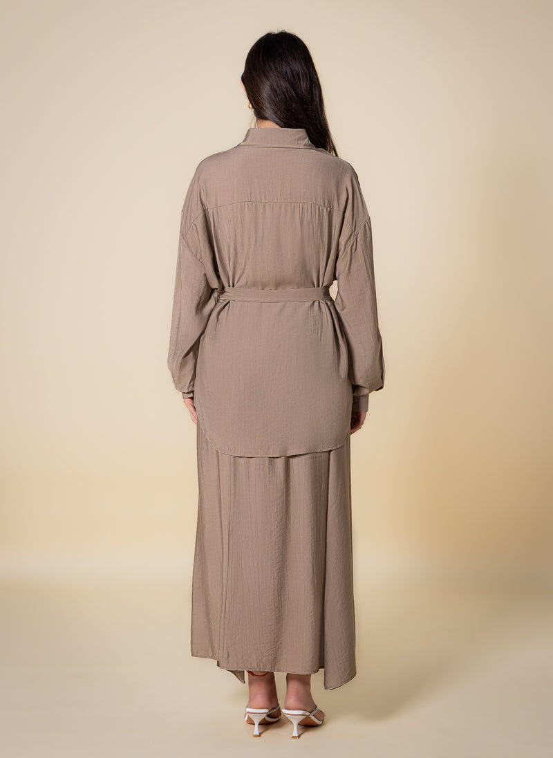 BELTED SKIRT SET