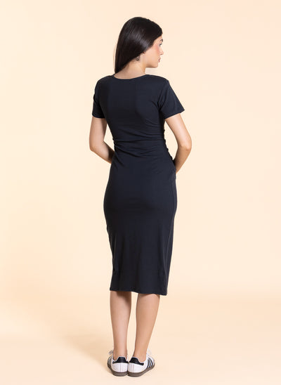 FITTED MIDI DRESS WITH SLIT