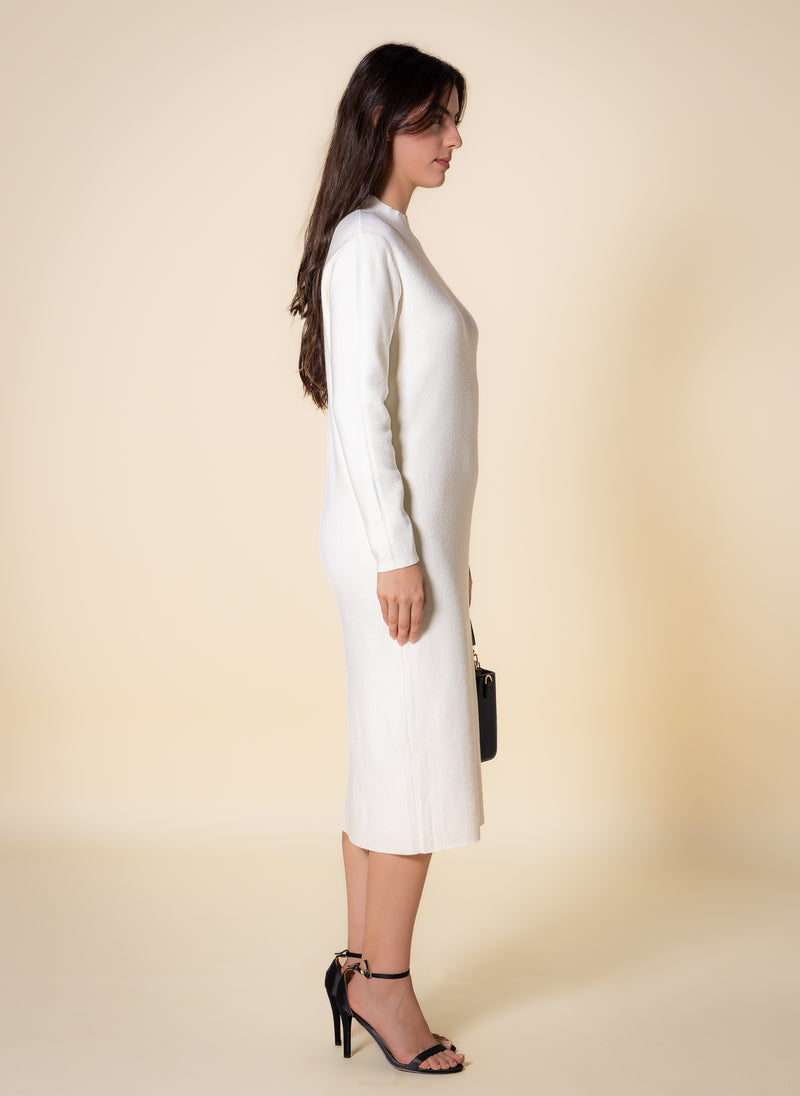 FINE KNIT FITTED MIDI DRESS