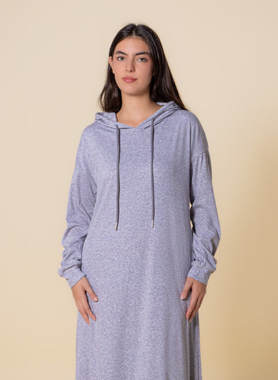 LADIES LONG DRESS WITH HOODIE