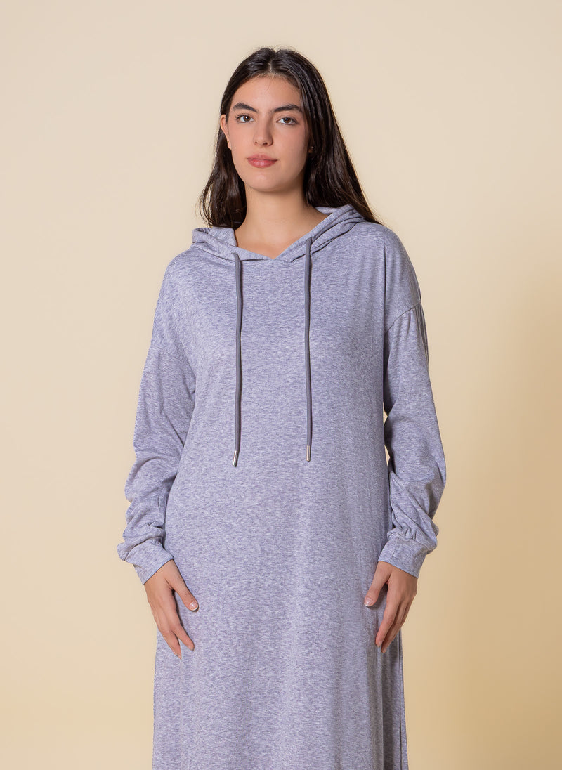 LADIES LONG DRESS WITH HOODIE