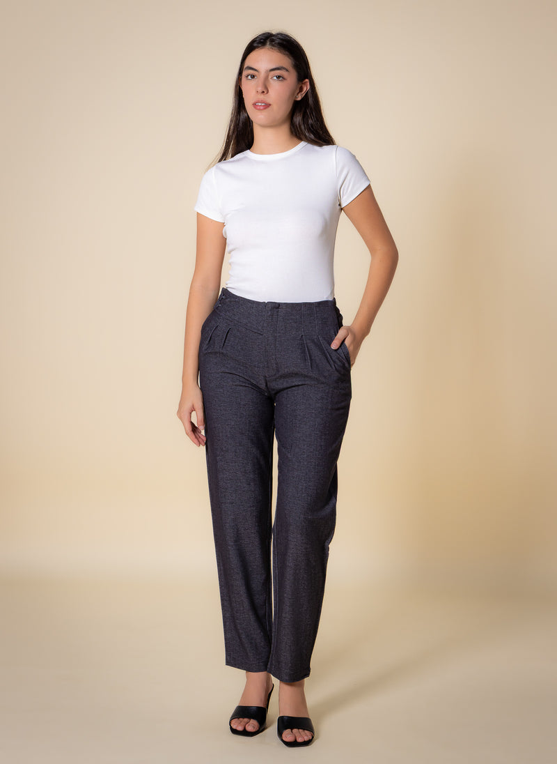 SLIM JOGGER-WASIT TEXTURED TROUSERS