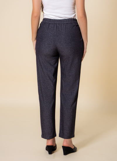 SLIM JOGGER-WASIT TEXTURED TROUSERS