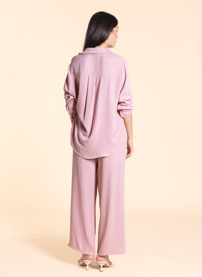 LACE DETAILED WRAP SHIRT SET