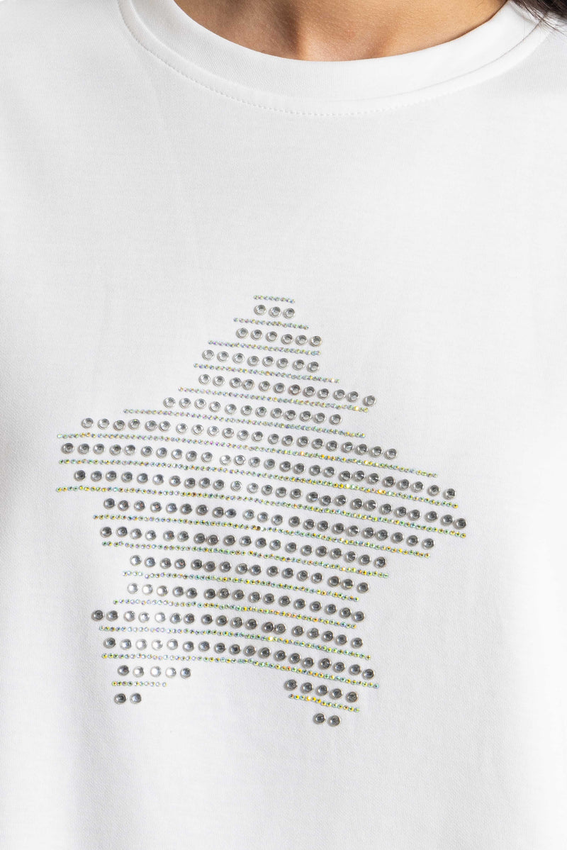 DETAILED STUDDED OVERSIZED T-SHIRT