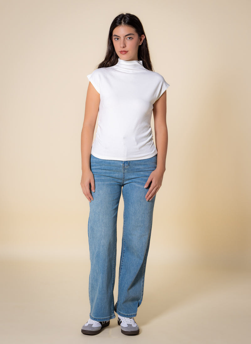 WOOL BLEND HIGH NECK TOP