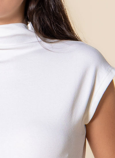 WOOL BLEND HIGH NECK TOP