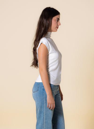 WOOL BLEND HIGH NECK TOP