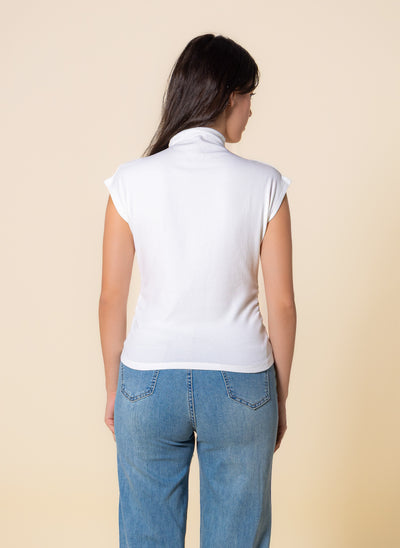 WOOL BLEND HIGH NECK TOP