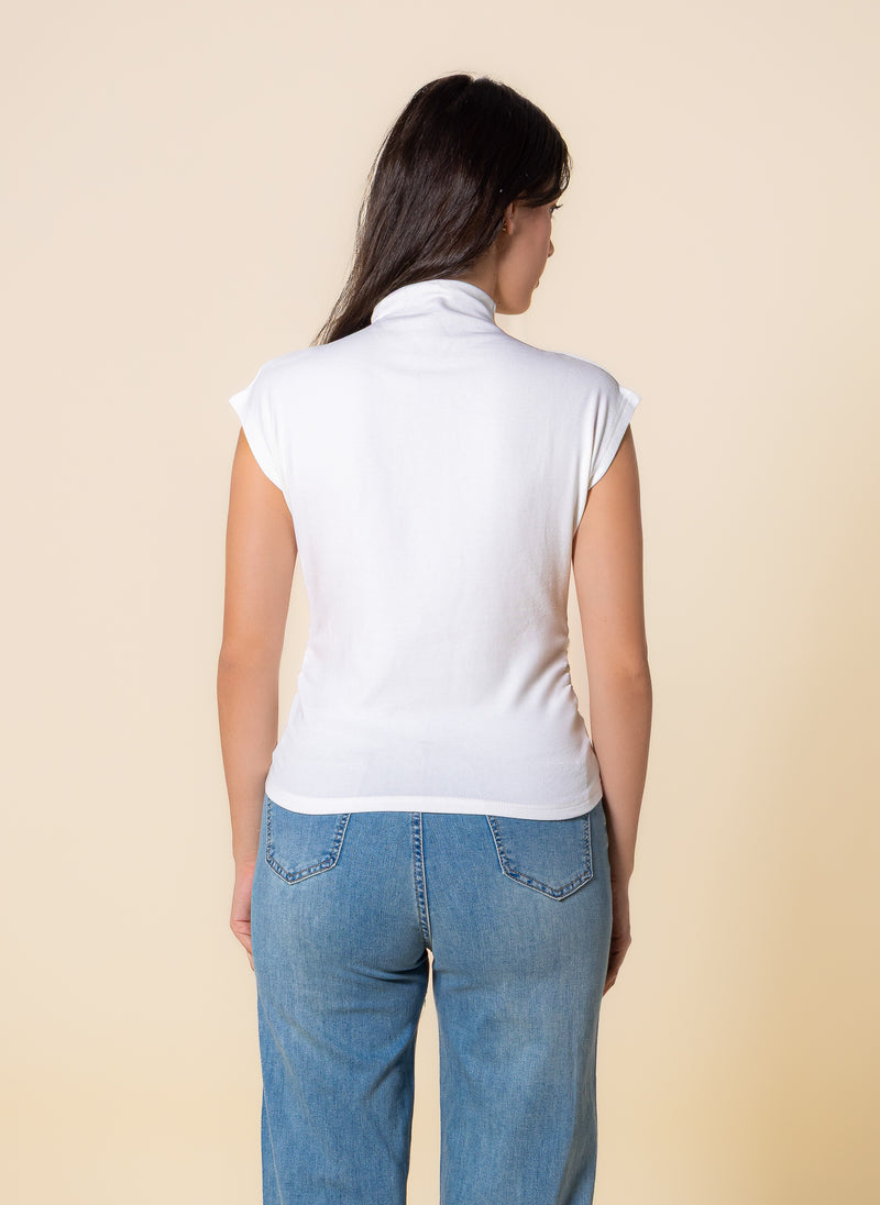 WOOL BLEND HIGH NECK TOP