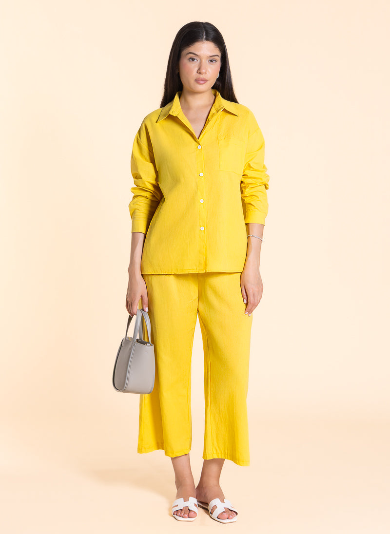 LINEN BLEND COMFORT SHIRT SET