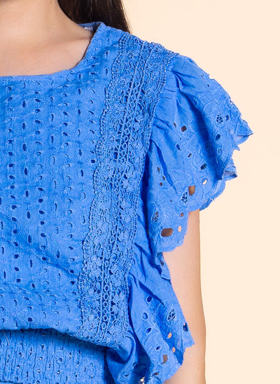 DETAILED CUTWORK SKIRT SET