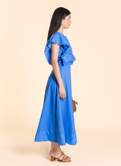 DETAILED CUTWORK SKIRT SET