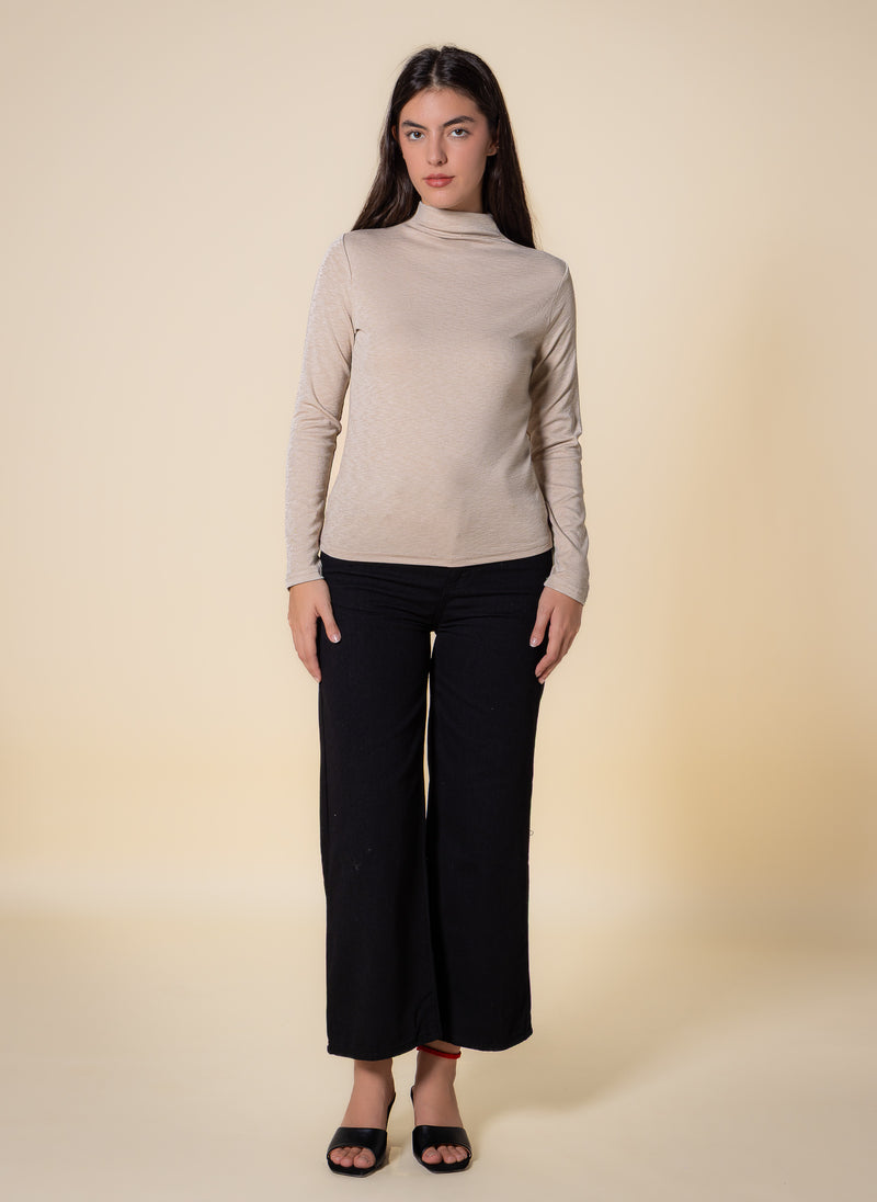 FINE KNIT HIGH NECK TOP