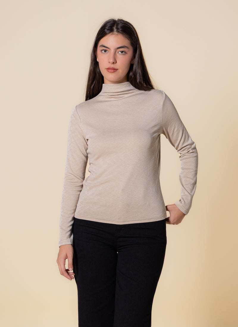 FINE KNIT HIGH NECK TOP