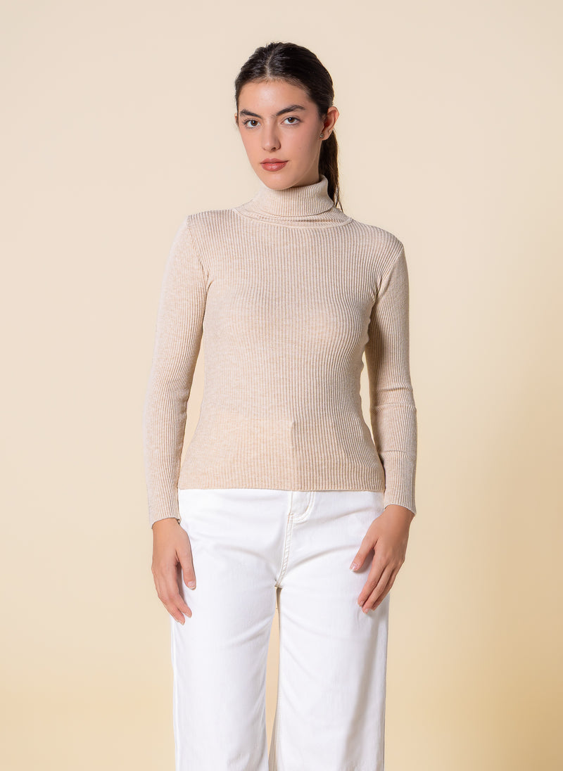 KNITTED HIGH-NECK TOP