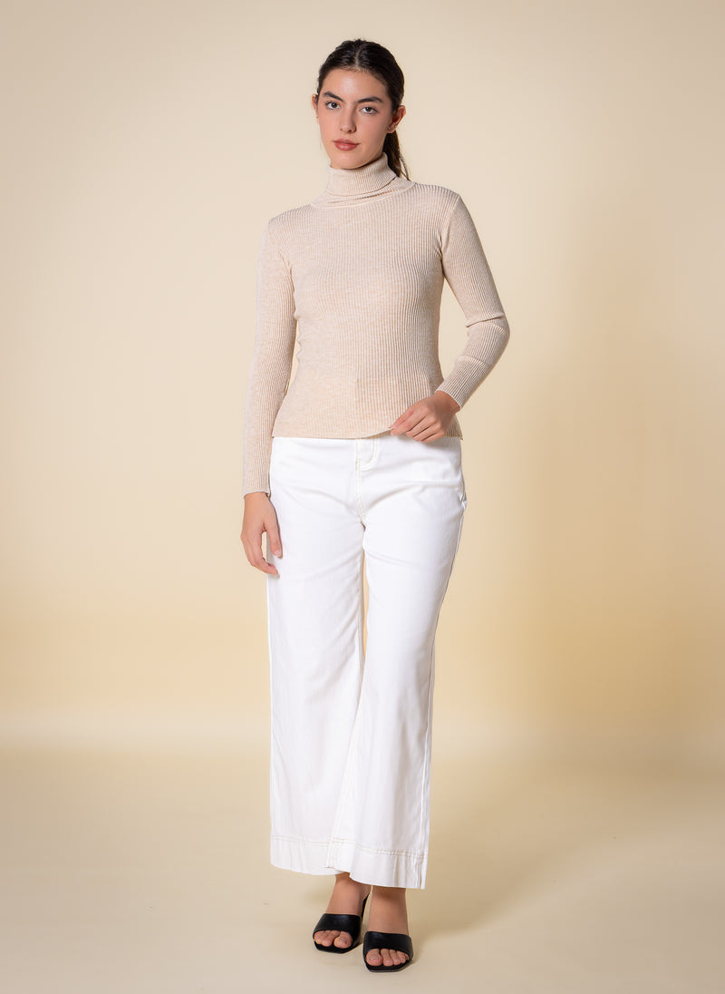 KNITTED HIGH-NECK TOP