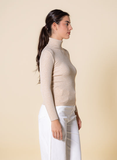 KNITTED HIGH-NECK TOP