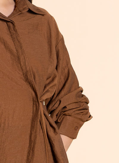 DETAIL WRAPPED SHIRT SET WITH SKIRT