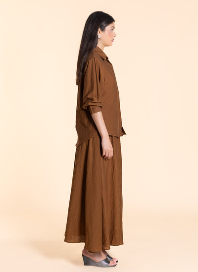 DETAIL WRAPPED SHIRT SET WITH SKIRT